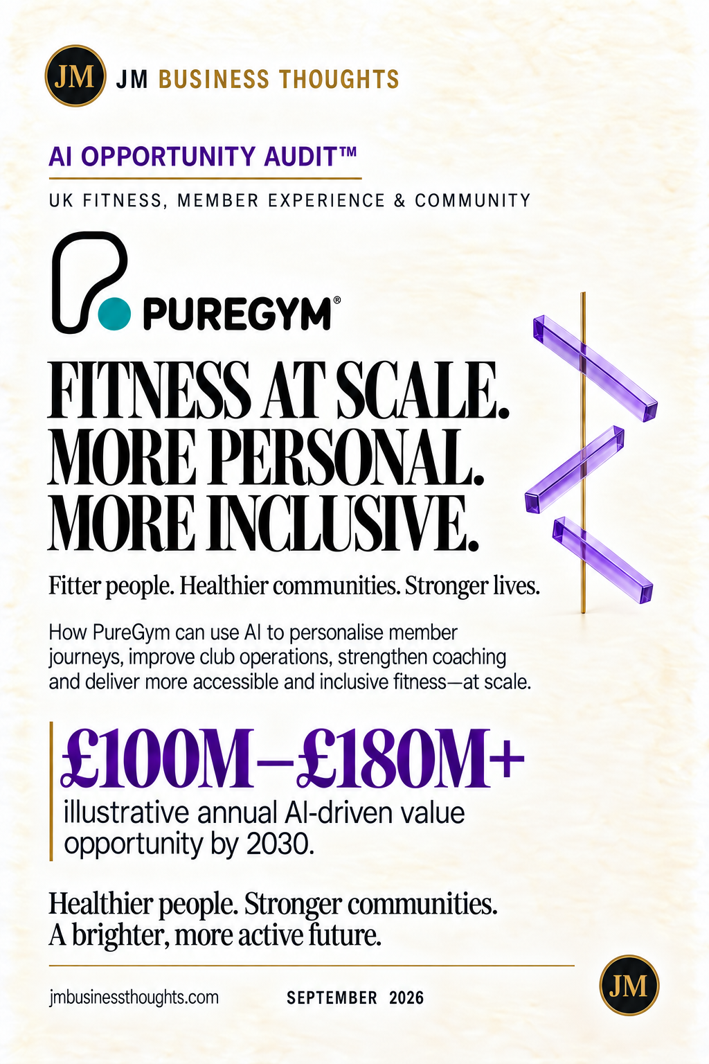 PureGym — Fitness At Scale. More Personal. More Inclusive. — audit cover