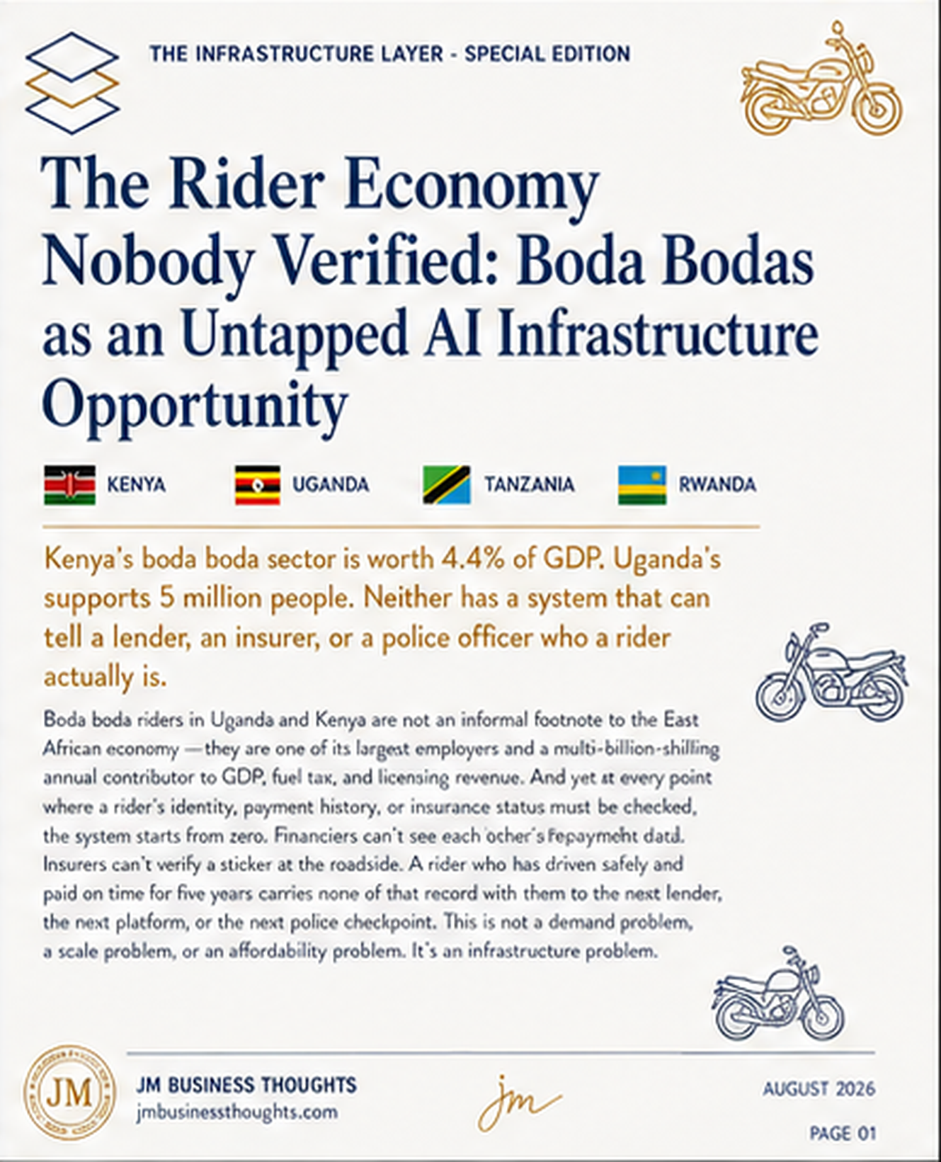 The Rider Economy Nobody Verified: Boda Bodas as an Untapped AI Infrastructure Opportunity — brief cover