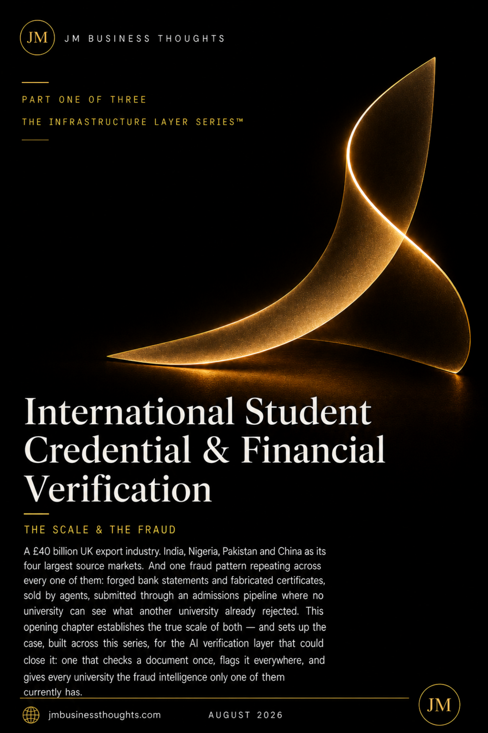 International Student Credential & Financial Verification — Part One: The Scale & The Fraud — brief cover